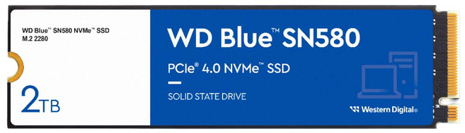 WDS200T3B0E [WD Blue SN580 NVMe SSD(2TB M.2(2280) PCIe Gen4 x4 NVMe 900TBW 3D TLC 웨스턴
