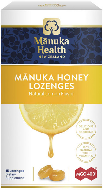 Manuka Health 麥盧卡蜂蜜MGO 400+口含錠 檸檬口味, 15顆, 1盒