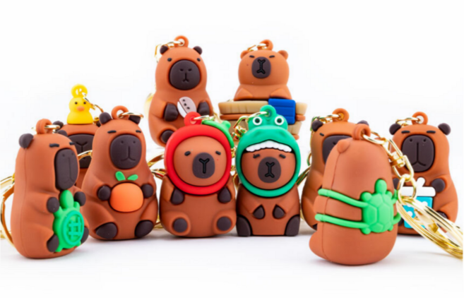 썬스타마켓 카피바라 키링 10개 1set 유치원 학원 선물용, 혼합