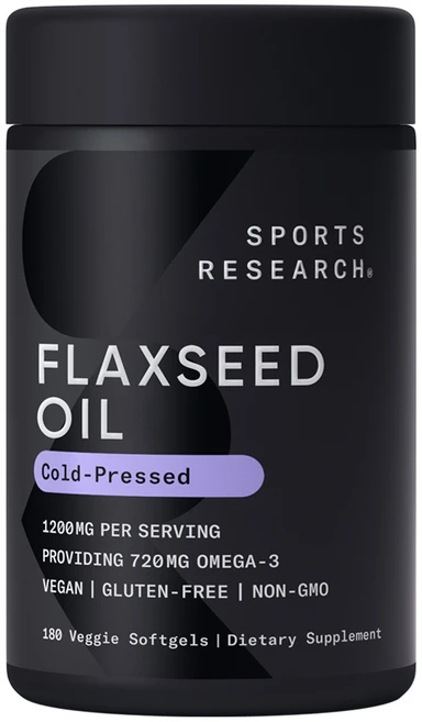 스포츠리서치 식물성 아마 씨 오일 1200mg 베지 소프트젤 글루텐 프리 비건, 180정, 1개 - 쿠팡