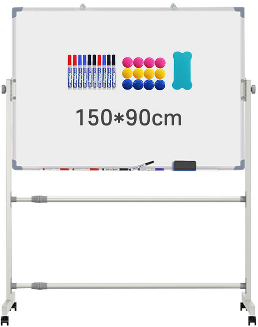 Anystar 화이트보드 양면 이동식 회전가능 스탠드화이트보드, 금속