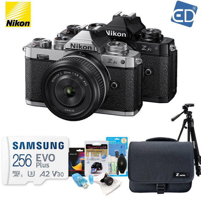 니콘정품 Z fc 28mm f2.8 Classic KIT 미러리스 +256G 패키지 /ED, 01 Z fc 28mm Classic KIT 실버