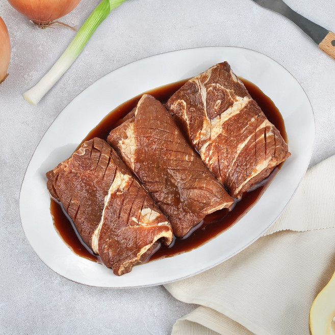 [글램쿡] 천연과일숙성 수입산 과일양념 돼지갈비 4kg-10대, 1개, 4kg