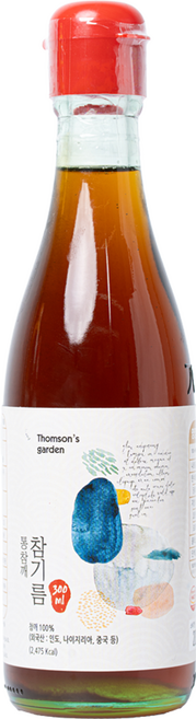 톰슨가든 100% 통참깨 고소한 참기름, 1개, 300ml