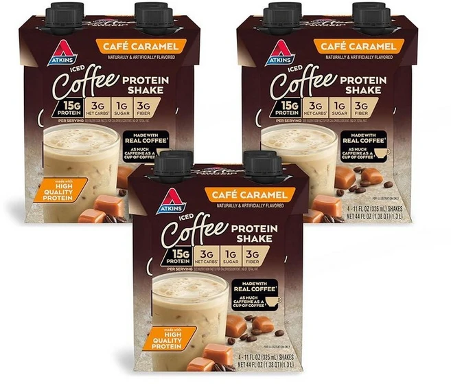앳킨스 아이스티 라떼 허니 블랙티 프로틴 쉐이크 325ml 12팩 139640, 11 Fl Oz (Pack of 12), 캐러멜 - 쿠팡