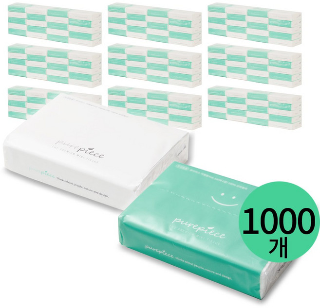 퓨어피스 먼지없는 여행용티슈 100매입 1000개