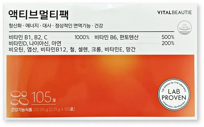 바이탈뷰티 액티브 멀티팩 패밀리_105일분(포장옵션), 232.05g, 1개 - 쿠팡