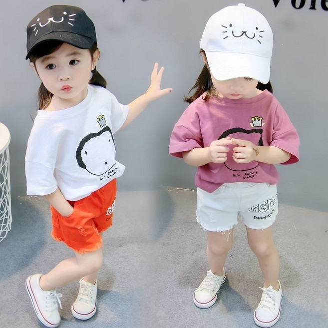 [올래] 여아 여름 반팔 티셔츠 여름 시원한 스타일 캐주얼 반 팔셔츠 초등학생 등원복 주니어