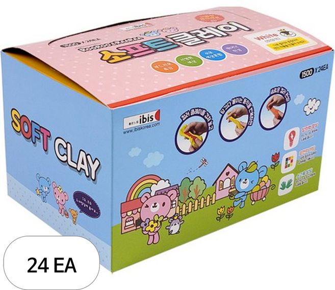 아이비스 소프트클레이 CR10038 24p, 흰색, 17g, 24개