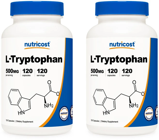뉴트리코스트 L-트립토판 500mg 캡슐 글루텐 프리, 120정, 2개 - 쿠팡