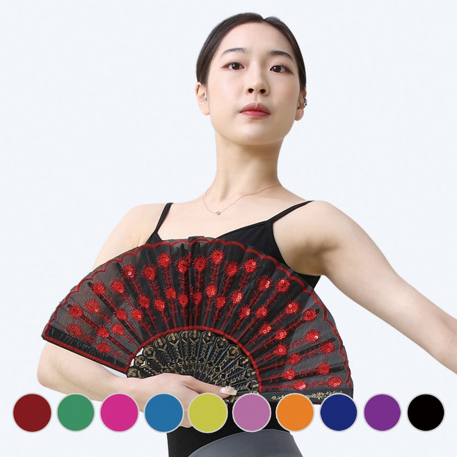 SLLS001 키트리 돈키호테 무용 발레 부채 공연 뮤지컬, SLLS001 빨강, 1개