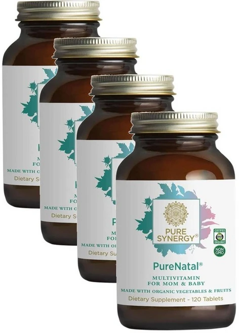 퓨어시너지 퓨어나탈 프레나탈 임산부 멀티비타민 PURE SYNERGY PureNatal Prenatal Vitamin, 4개, 120정 - 쿠팡