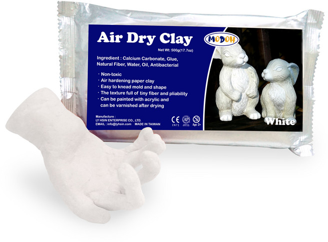 【MODOH】紙黏土（500g）Air Dry Clay 台灣製造, 白色, 1個