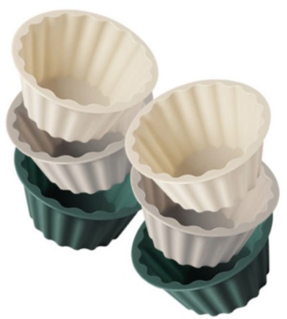 실리만 WSK4023 하모니 머핀 빵틀 대 6p 세트, 코코아, 10개