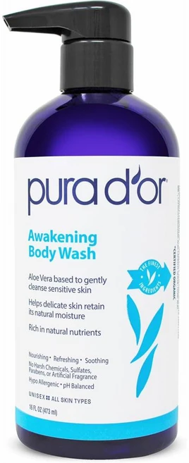 PURA D'OR 어웨이크닝 바디워시 16 Oz 473ml, 1 - 쿠팡