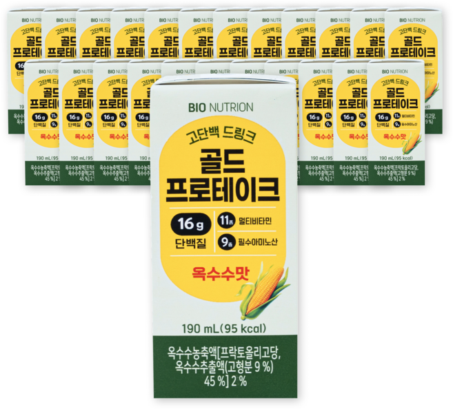 [골드프로테이크] 저당 마시는 프로틴 쉐이크 옥수수맛, 24개, 190ml