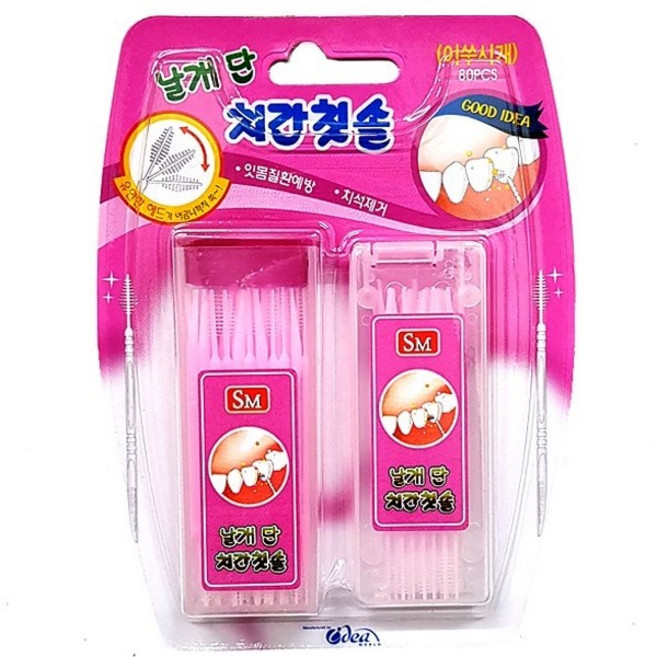 날개단 치간칫솔 80P/이쑤시개 잇몸관리 치석제거, 80개입, 1개