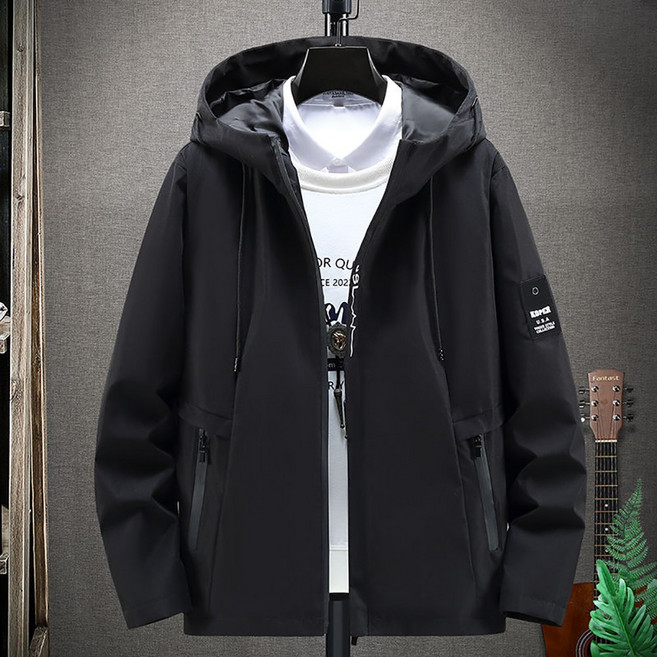 지고다그 남자 간절기용 후드 점퍼 캐주얼 아우터 집업 자켓 봄가을용 넉넉핏 YY31301