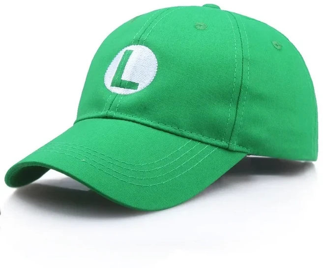 슈퍼 마리오 브라더스 야구 모자 코스프레 애니메이션 게임 그림 루이지 성인 힙합 코튼 소녀 소년 야외 태, 01 56-60cm, 02 녹색