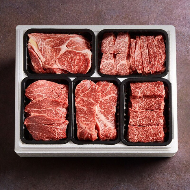 [냉장/1++][농협영주한우]정성드림 VVIP소한마리 구이모음6호 (꽃등심.채끝.안심.갈비살.치마살) / 2.5kg, 없음, 1세트