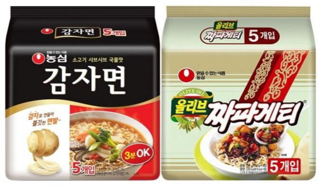 농심 감자면 5입 + 짜파게티 5입, 1세트