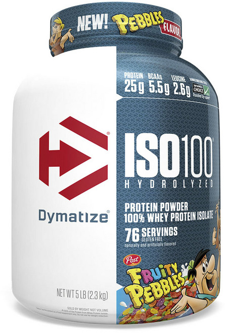 Dymatize Iso100水解乳清蛋白粉 水果麥片風味, 2.3kg, 1罐