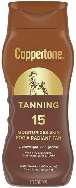 Coppertone 코퍼톤 SPF 15 태닝 로션 8 액량 온스 1병, 237ml, 1개 - 쿠팡