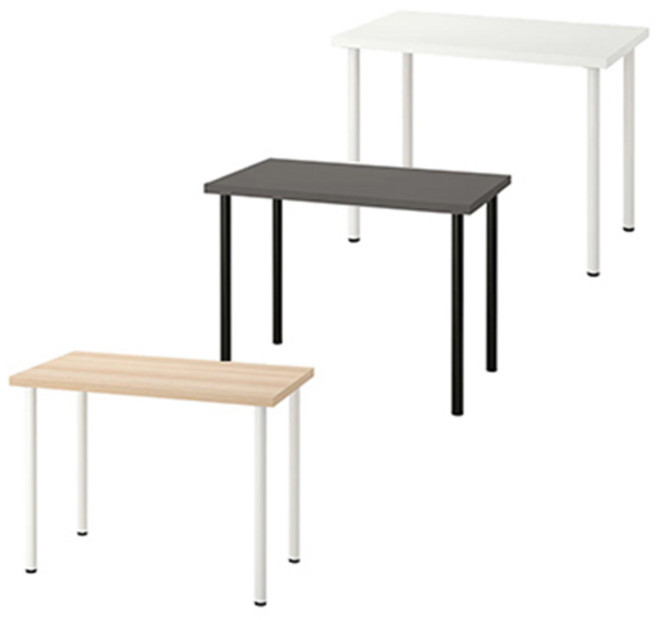 이케아 LINNMON/ADILS 소형 테이블/책상 (100x45cm), 화이트, 화이트