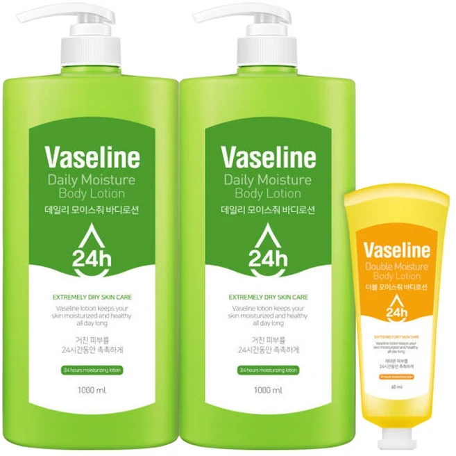바세린 바디로션 대용량 1000ml 2개 & 60ml 24h 보습 주름개선, AA5데일리 & 스무딩& - 쿠팡