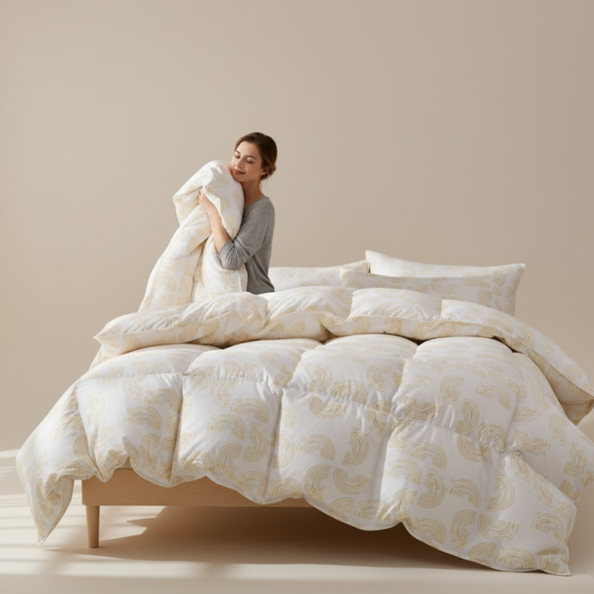 칸슈타터 독일산 수입 구스다운 호텔 이불 사계절용, 골드 라인