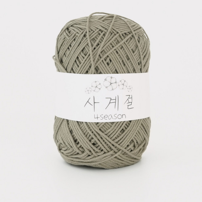 사계절실 코튼실 80g 가방 소품 보틀커버 초보코바늘실, 24 인디카키, 1개