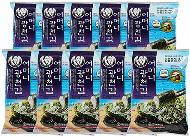 [광천어머니김 본사 발송] (대)전장김, 60g, 10개