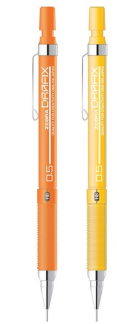 제브라 드라픽스 F 0.5mm 샤프 2개 DM5-300 네온컬러, 네온오렌지(NOR)+네온옐로우(NY)