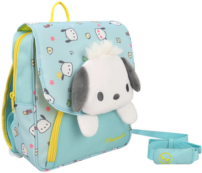 포차코 얼굴인형 나들이가방 산리오 삑삑소리 미아방지 스트랩 백팩 배낭 여아 차밍 인형 외출 가방