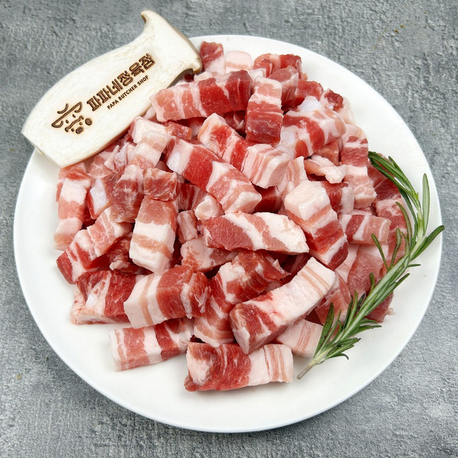 파파네정육점 수입산 구이용 한입 삼겹살, 1개, 300g