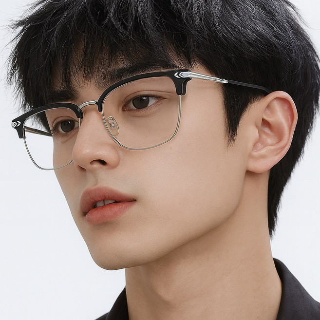 노블민트 블루라이트차단 하금테 안경 얼굴형에맞는 남자 여자 가벼운 안경테