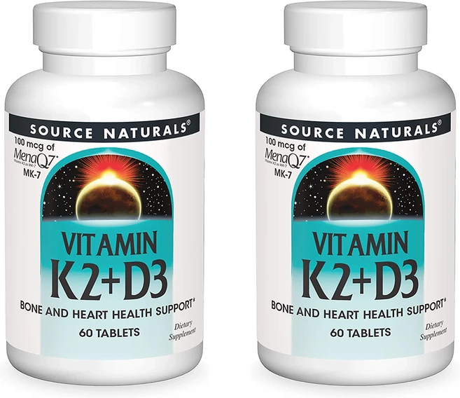 Source Naturals 비타민K2 D3 60정 2팩, 2개 - 쿠팡