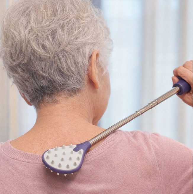 효케어 휴대용 효자손 고급 길이조절 등긁개, 1개, 복합색상