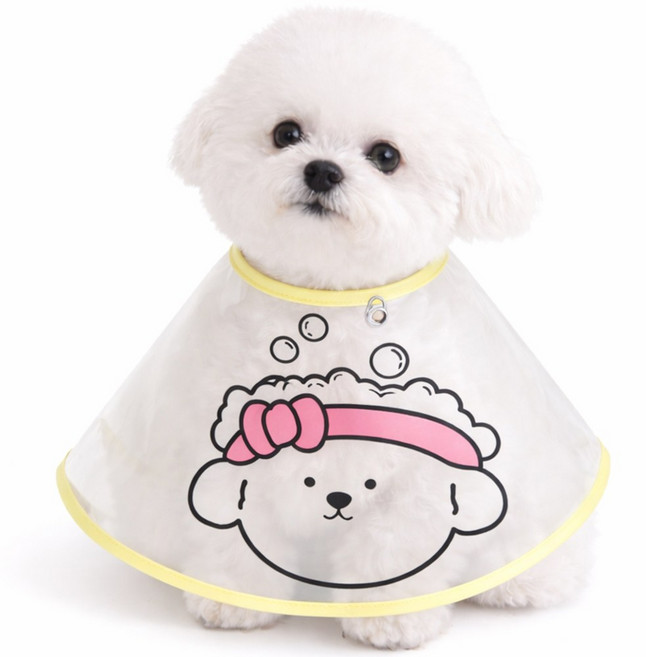 로로포우 강아지 세안보 미용 커트보, 1개, 옐로우