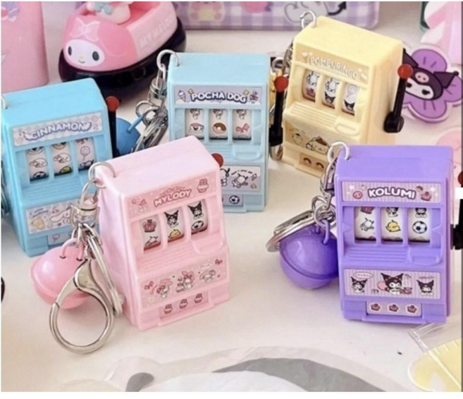 슬롯머신 미니게임기키홀더 가방고리, 시나, 1개