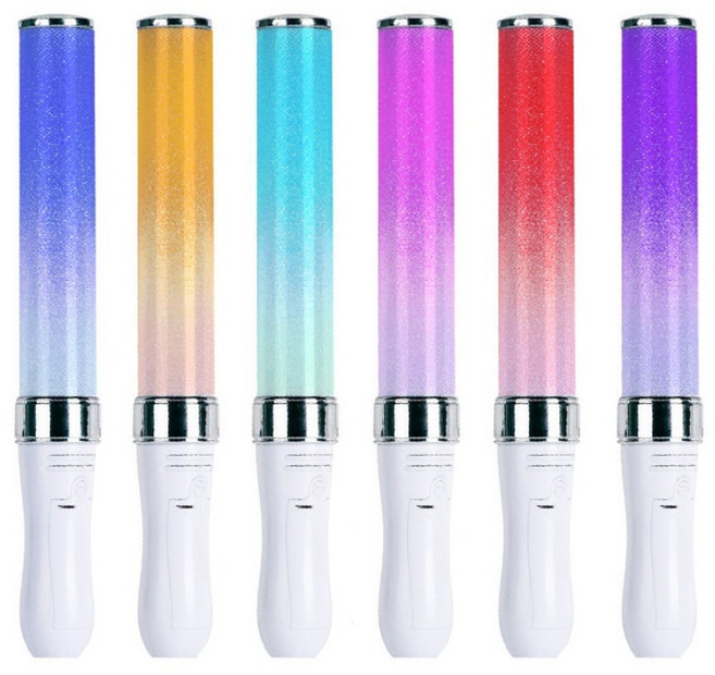 사비몰 24색 LED 응원봉 형광봉 콘서트 야광봉, 24색 화이트 실버링 라이트 스틱