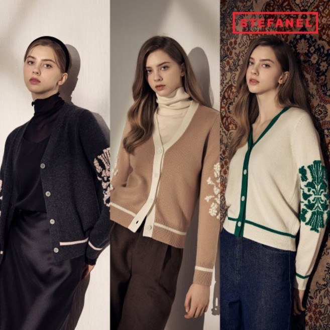 스테파넬 25FW 캐시혼방 버블 가디건