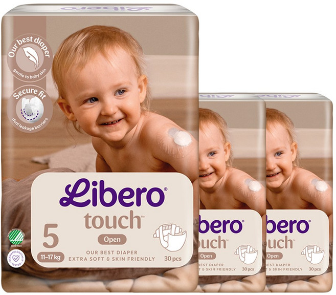 리베로 기저귀 터치 밴드형 5단계 30매 3팩, 90매