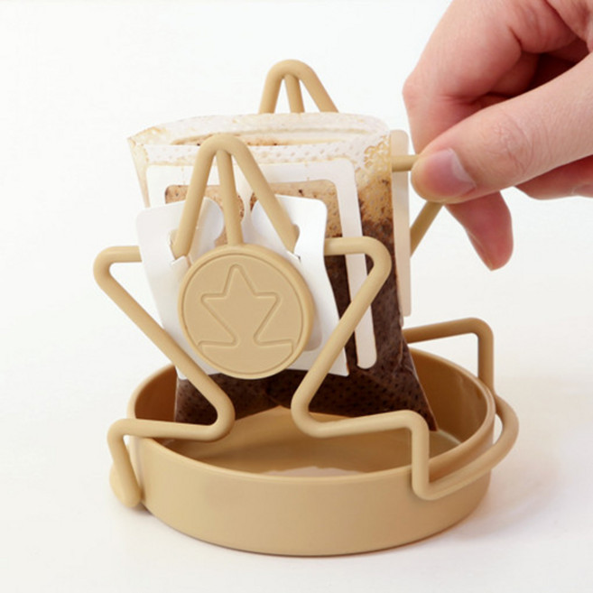 빈플러스 드립백 거치대+받침대 세트(골드) 크래들 캠핑 드립체어 드립백커피 홀더, 1개