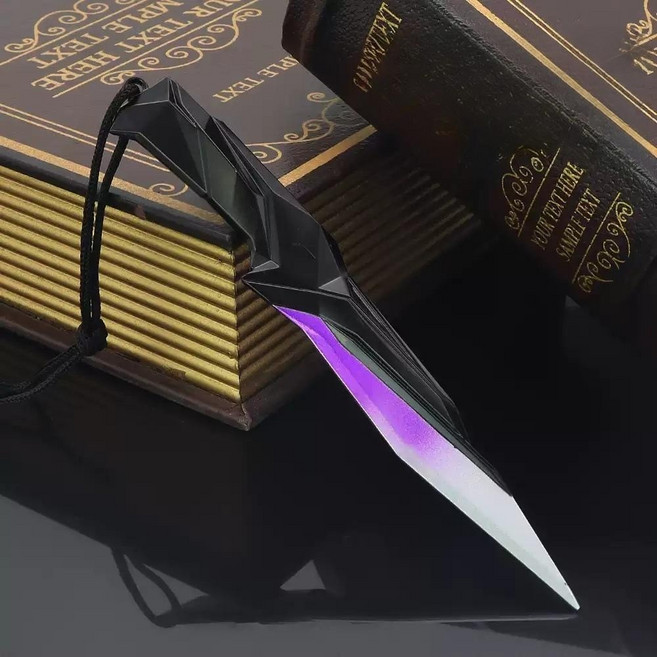 싱귤레러티 발로란트 근접 나이프 카람빗 수리검 소품, 1개, 22CM 싱귤러리티 퍼플 나이프