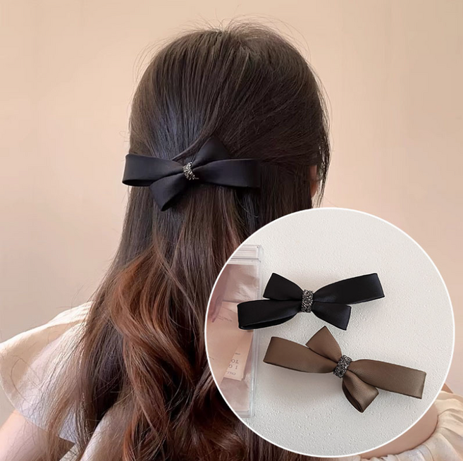 ZMBIRD 2종세트 심플 반묶음 리본 자동핀 N395