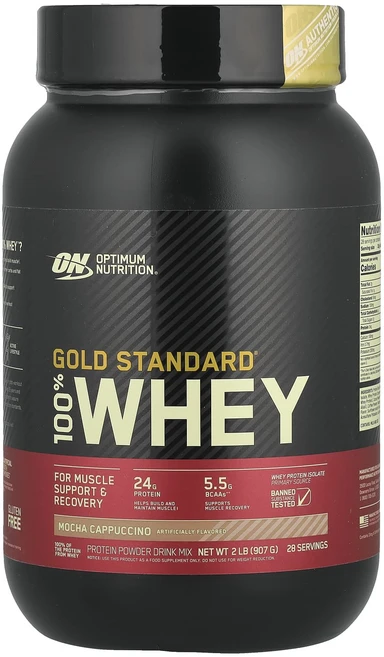 건강챙기세요 Optimum Nutrition Gold Standard® 100% 유청 모카 카푸치노 맛 907g(2lb) (판매가 중단된 상품) 백살까지오래오래, 907g, 1개 - 쿠팡