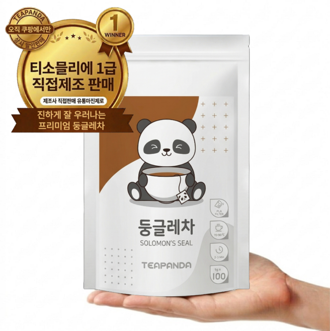 티판다 국산 100% 볶은 둥굴레차 삼각티백, 1개, 100개입, 1g