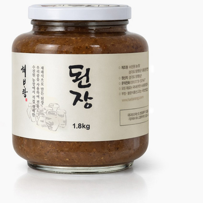해바랑 수진원 전통 재래식 된장 1.8kg, 1개