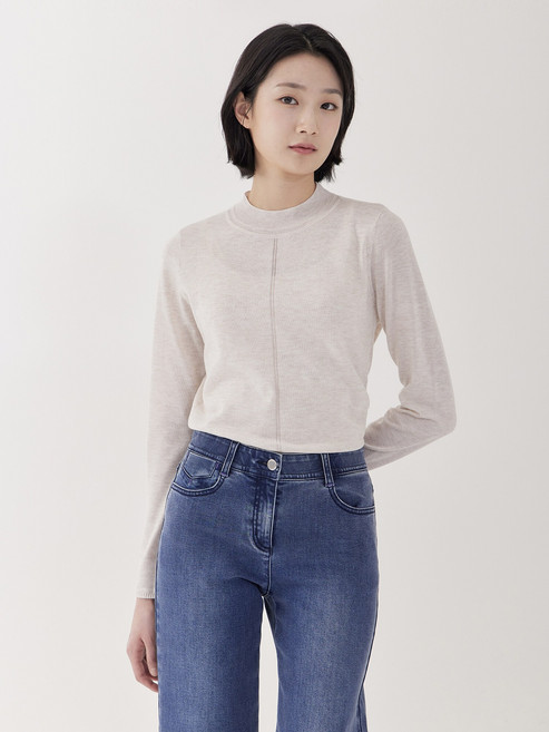 지센 지센 글리터 반넥 니트 LFKTP102_IV